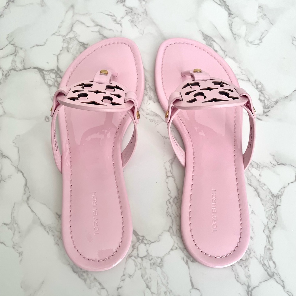 ❌❌SOLD❌❌ New Limited Edition Tory Burch Patent Leather Miller Sandals Size 8.5 - Picture 4 of 9